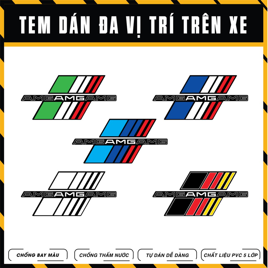 Tem Xe | DVT AMG | Nhiều Màu  - Tem PVC Chống Nước, Bền Màu Dán Xe Máy, Ô Tô, Xe Điện, Nón Bảo Hiểm