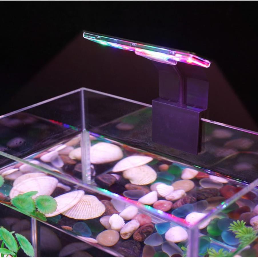 Đèn thủy sinh WRGB cho bể thủy sinh mini- Đèn kẹp bể thủy sinh đa màu sắc