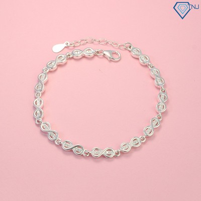 Vòng bạc đeo tay nữ hình vô cực LTN0195 Trang Sức TNJ