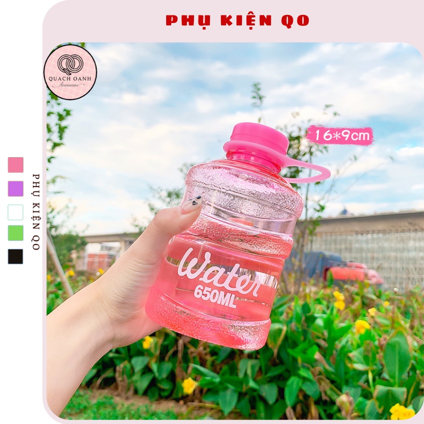 Bình đựng nước nhựa trong Water có quai cầm 650ml BN10