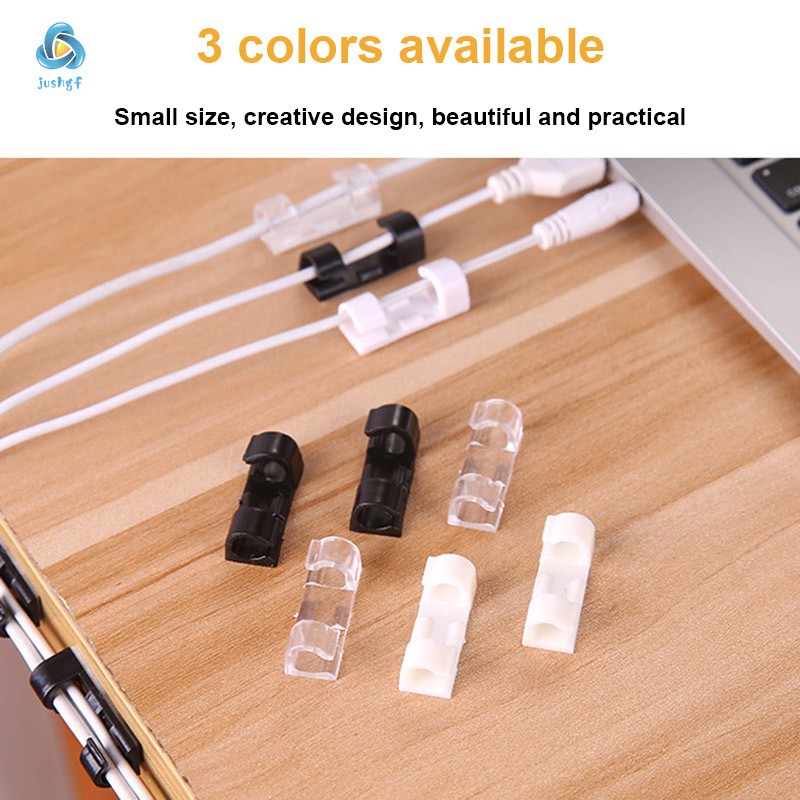 20 PCS Self Adhesive Line Holder Wire Cable Cord Clips Clamp Table Wall Tidy Organizer Tool