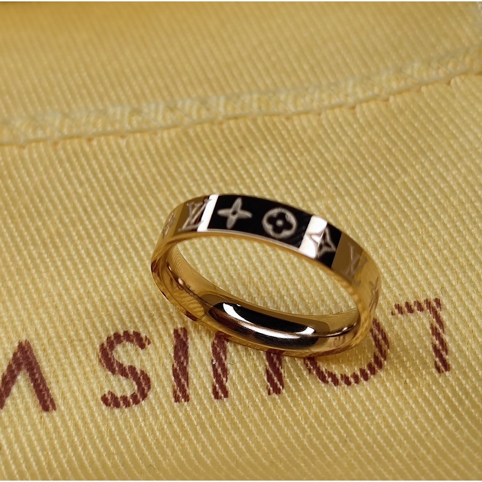 Nhẫn Nanogram điêu khắc logo Louis Vuitton sang trọng dành cho nam và nữ