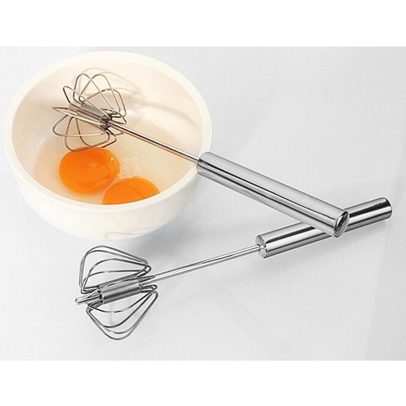 Eggbeater Hand Pressure Egg Mixer Egg Stiring Tool (Size: 30 cm, Color: Silver)