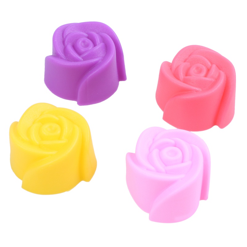Bộ 10 Khuôn Silicone Làm Bánh & Thạch Rau Câu & Socola Hình Hoa Hồng
