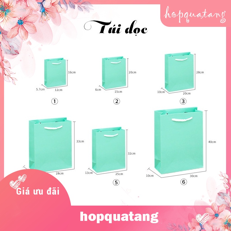 Túi giấy đựng quà tặng quần áo mỹ phẩm cao cấp màu xanh lam Tiffany