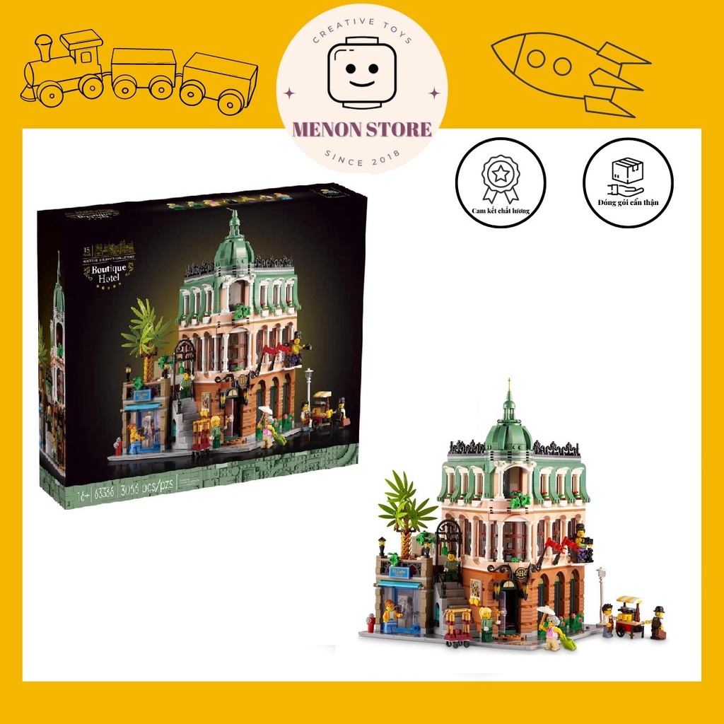 Đồ chơi lắp ráp King 63336 Streetviews mô hình toà nhà khách sạn miền nhiệt đới Modular Boutique Hotel (Non Lego)