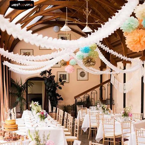 Dây hoa giấy treo tường trang trí tiệc xinh xắn