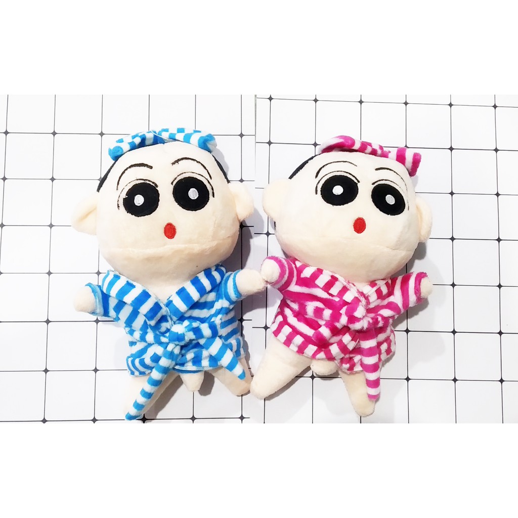 gấu bông shin áo kẻ pijama 20cm G2B64 gấu bông dễ thương