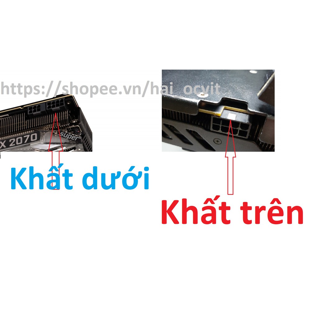 Cầu bẻ góc nguồn vga 8pin 90° 6pin 90° độ Phiên bản mới