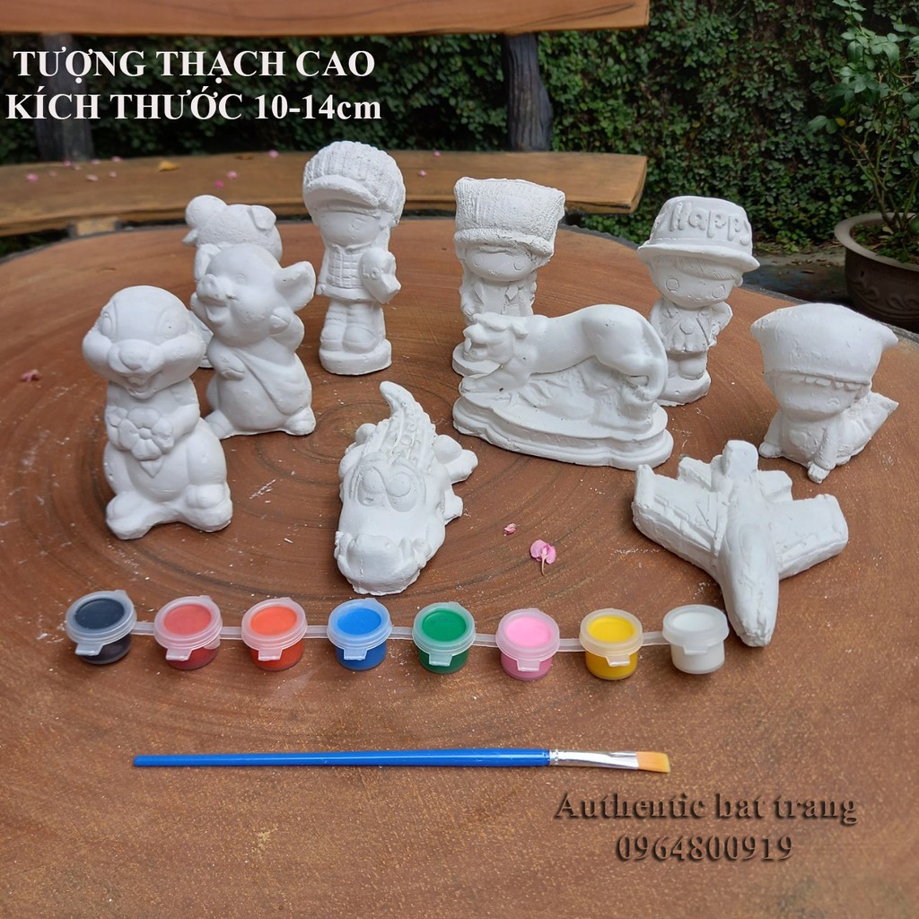 TÔ TƯỢNG THẠCH CAO - Giúp bé thông minh sáng tạo và trải nghiệm. Kích thước tượng 10 đến 14cm - Authentic bát tràng