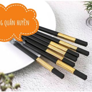 Đũa khảm vàng dài  kiểu Hàn quốc(loại khảm dài 5cm) I Set 5 đôi đũa khảm vàng