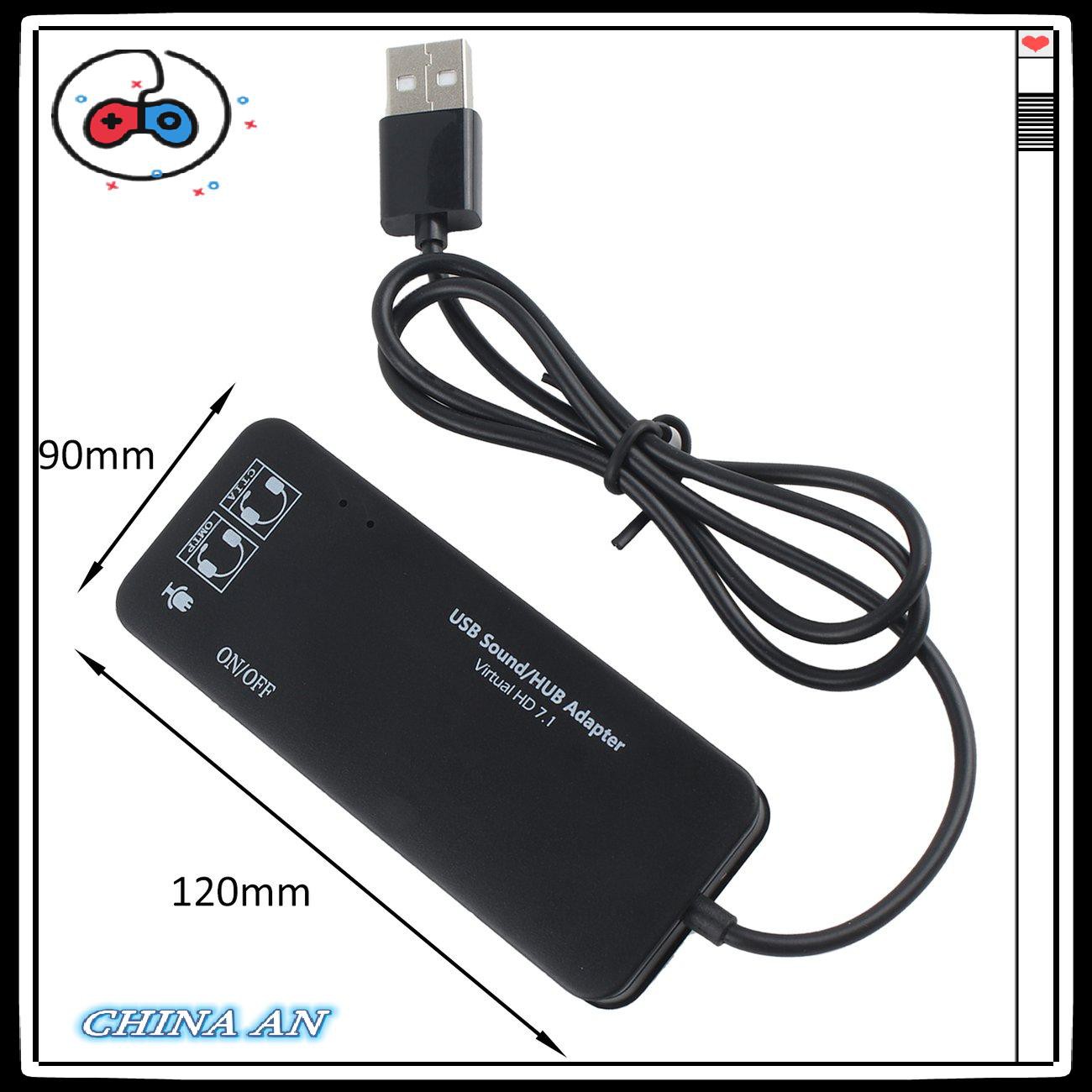 ⚡Hot sản phẩm/3 Port USB2.0 Hub External USB Sound Card No External Driver Stereo Sound Card