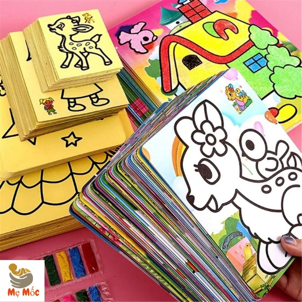 Đồ Chơi Tranh Cát Tô Màu Sáng Tạo Cho Bé - Tranh Cát Nhiều Màu Thú Vị - Shop Mẹ Mốc , Tc