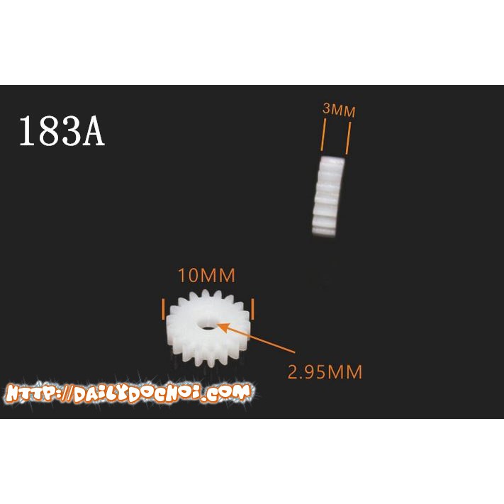 Mẫu bánh răng 18 răng trục 3mm có mã sản phẩm BR183A hàng chất lượng cao giá rẻ