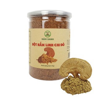 Bột Nấm Linh Chi Đỏ (Hủ 55gr) - Dùng Hãm Trà, Sắt Nước Uống, Tốt Cho Sức Khỏe, Ngừa Ung Thư, Tim Mạch - Nấm Xanh