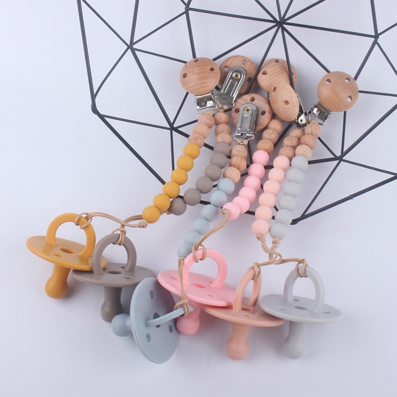 Đồ Chơi Thanh Vải Kẹp Núm Vú Giả Cho Bé Sơ Sinh Gặm Nướu 6-12 Tháng Tuổi