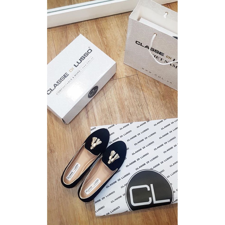 GIÀY BÚP BÊ LOAFER ĐEN TUA RUA ĐỒNG CLO005 | BigBuy360 - bigbuy360.vn
