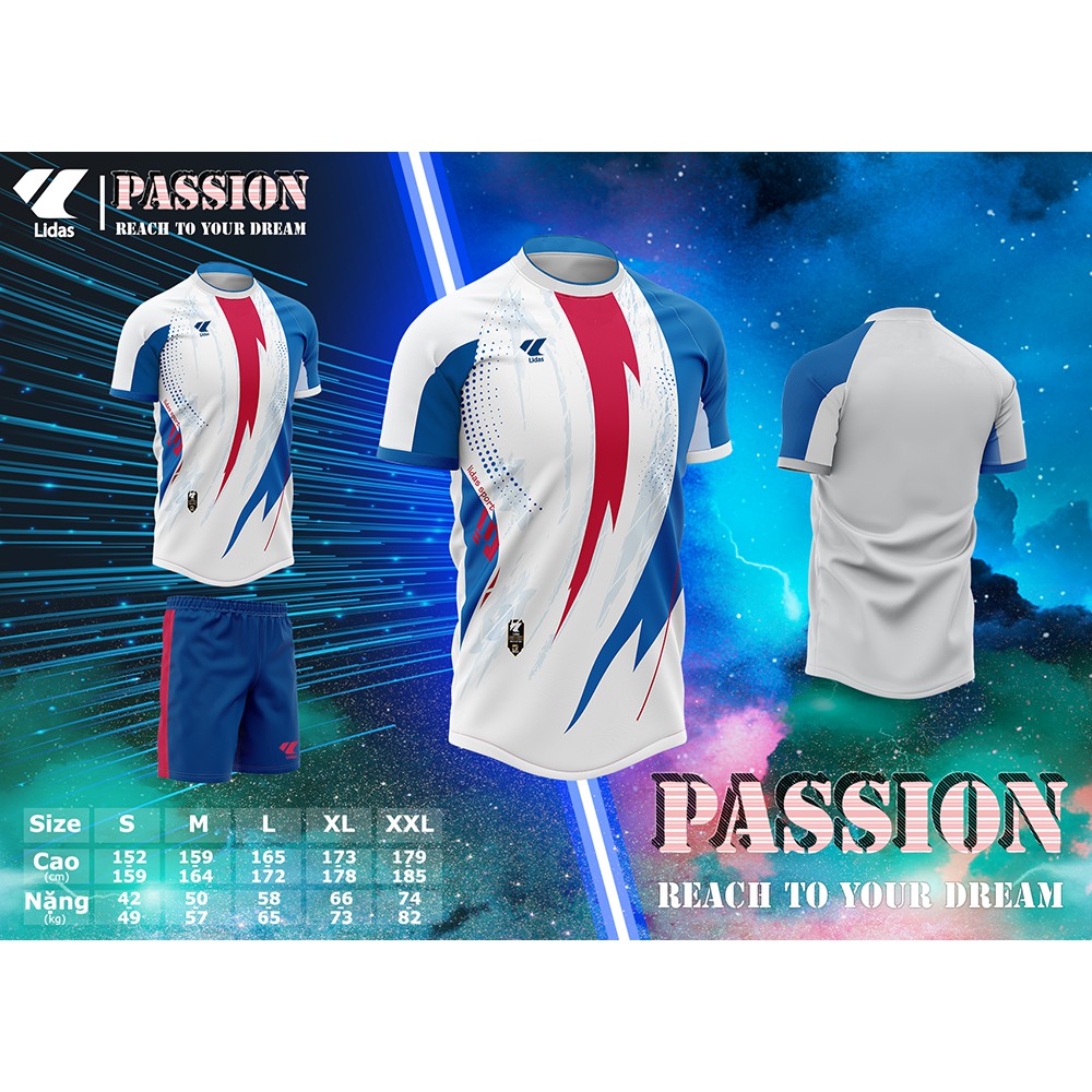 Bộ quần áo thể thao đá bóng Nam - Nữ LIDAS PASSION cao cấp - Nhiều màu sắc – Hàng chính hãng