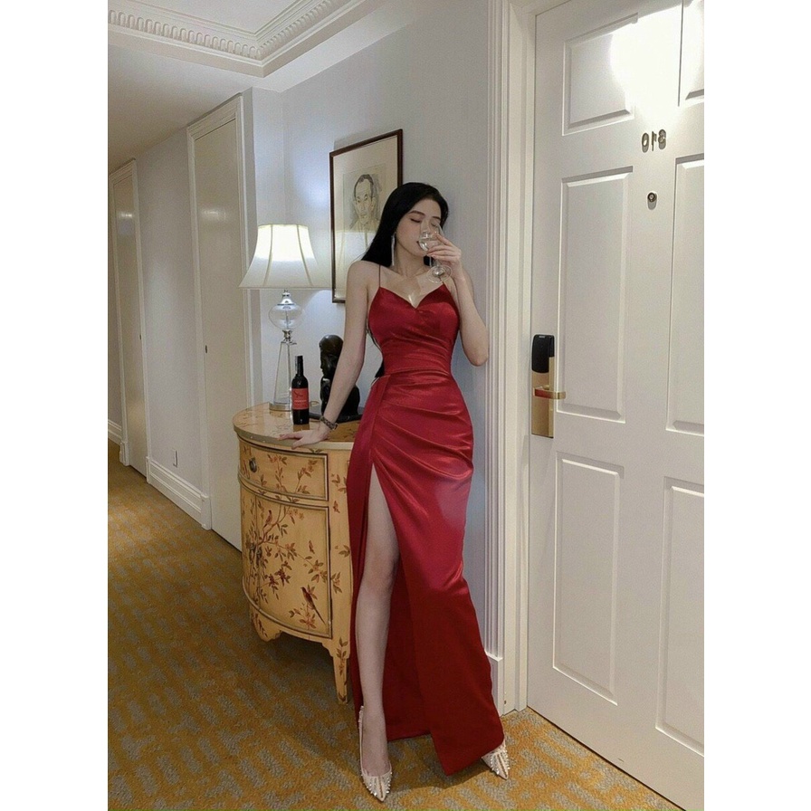 Đầm maxi body 2 dây xẻ đùi gợi cảm TRIPBLE T DRESS - Size M/L - MS88V