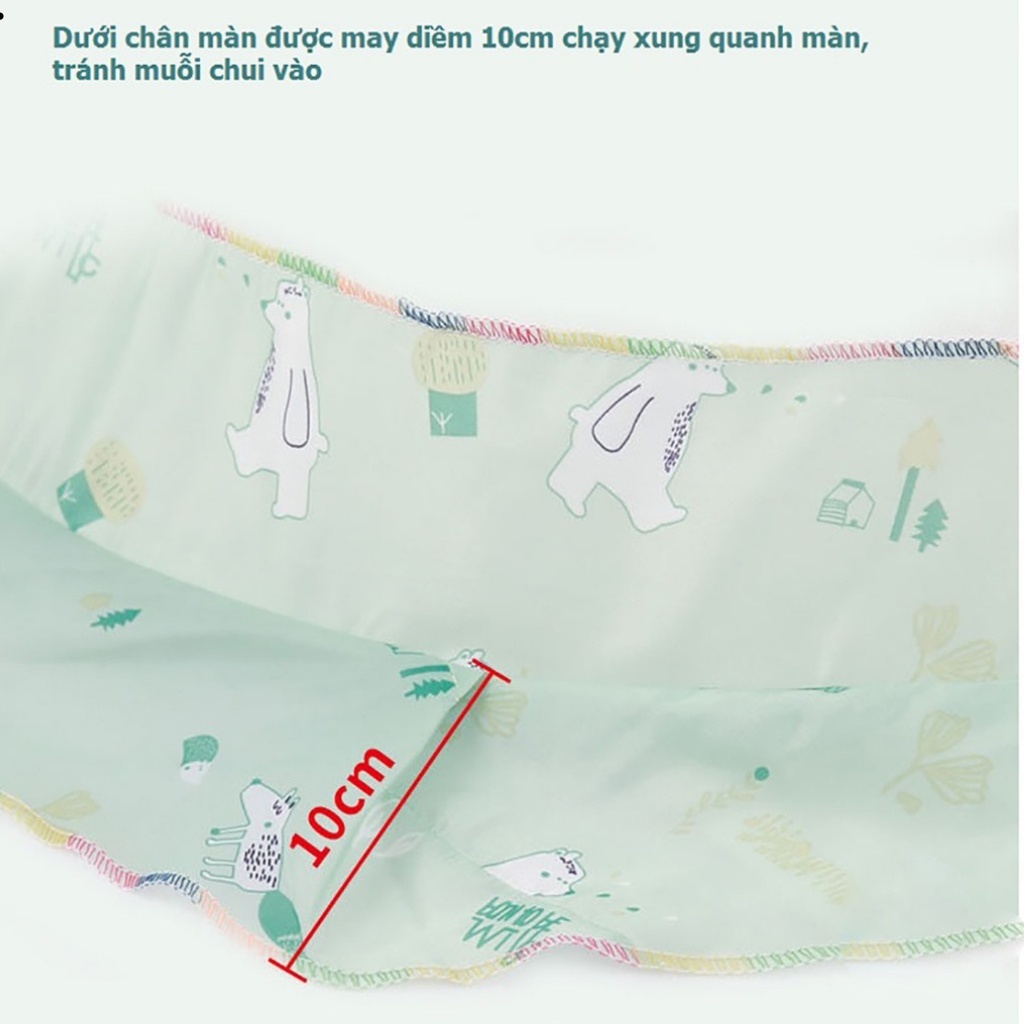 màn chụp cho bé, Màn chụp gấp gọn cho bé sơ sinh gấp gọn mẫu họa tiết cho bé