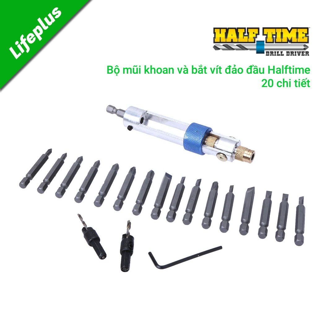 Hộp mũi khoan và vặn vít đảo đầu 20 chi tiết
