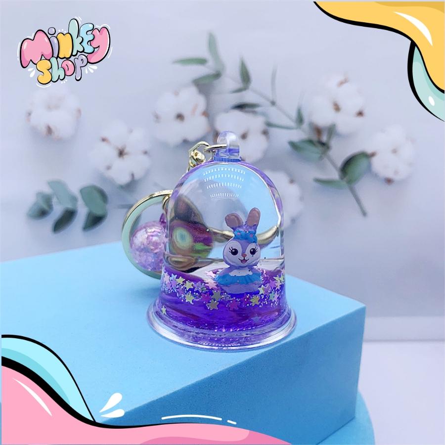 Móc Khóa Nước Dầu Màu Tím Dễ Thương Với Nhiều Mẫu Dễ Thương, Phụ Kiện Túi Xách Balo Cute 02MKN -Minkey