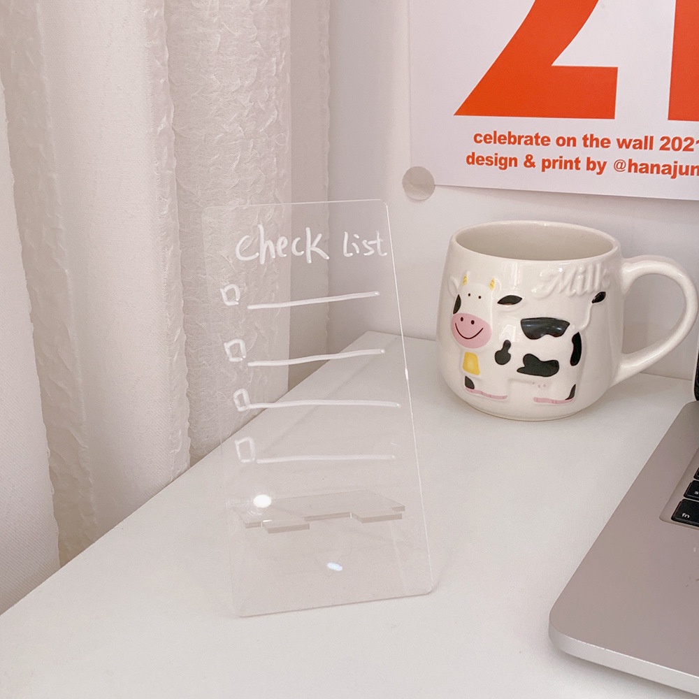 Bảng Viết Ghi Chú Bằng Acrylic Không Khung Kèm Giá Đỡ Dùng Ghi Chú Tiện Dụng Cho Gia Đình/ Trường Học/ Văn Phòng