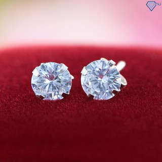 Bông tai bạc nam nữ đẹp đính đá tinh tế BTN00440 - Trang Sức TNJ