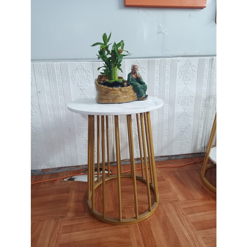 Bàn trà cafe trang trí phòng khách mặt vân đá- Bàn trà phong cách Châu Âu - Mituhome