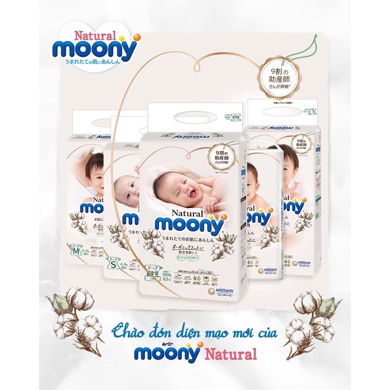 Tã quần Moony Natura m64/l36/xl32