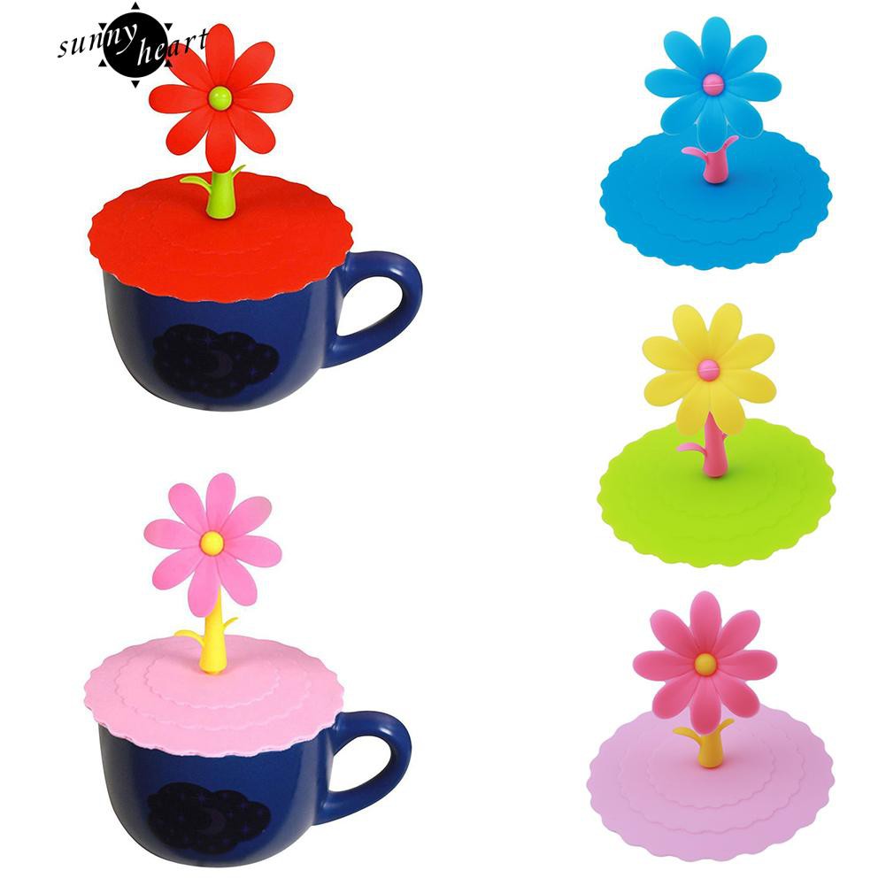 Nắp Silicon Đậy Ly Nước Hình Bông Hoa Xinh Xắn