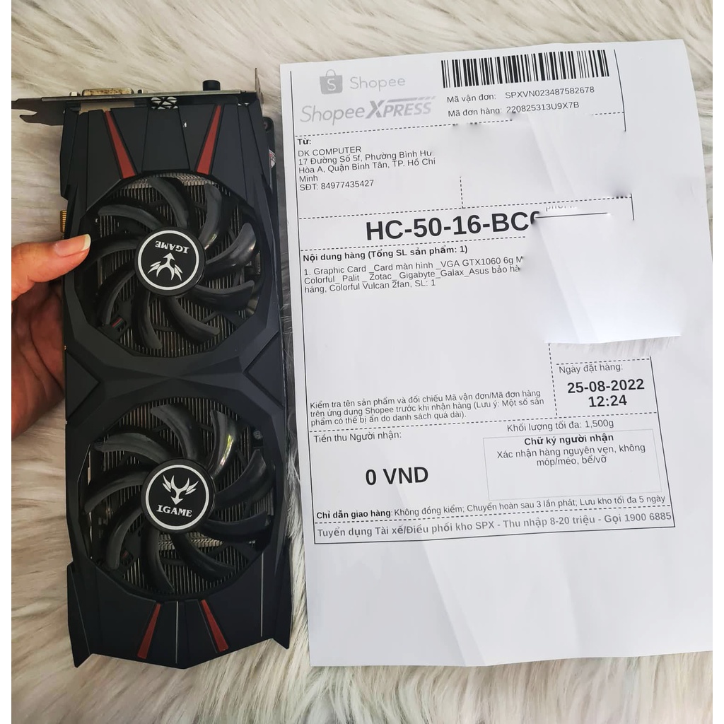 Card màn hình - Vga Colorful Vulcan GTX 1060 6g