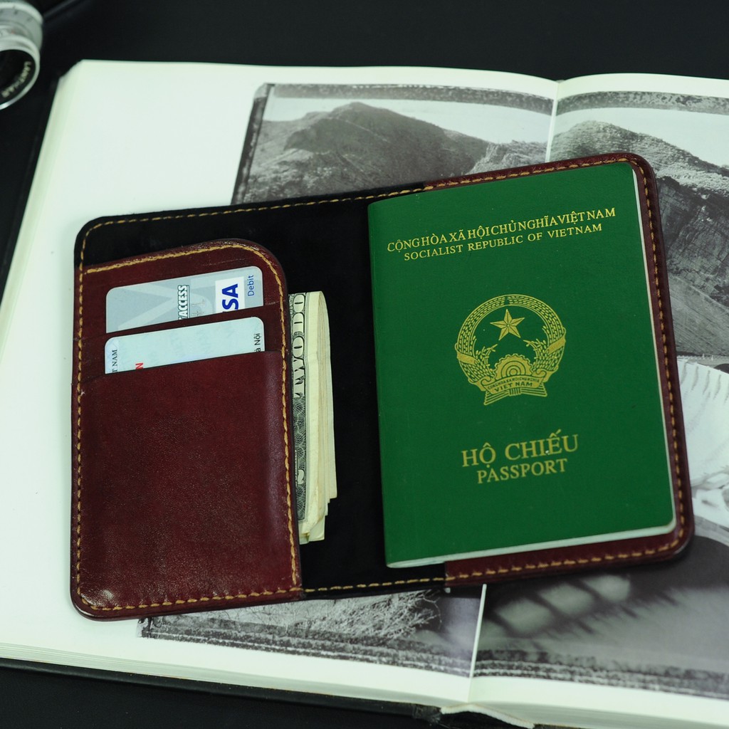 Bìa da bọc Passport - Đồ da Handmade - Mino Crafts VI201