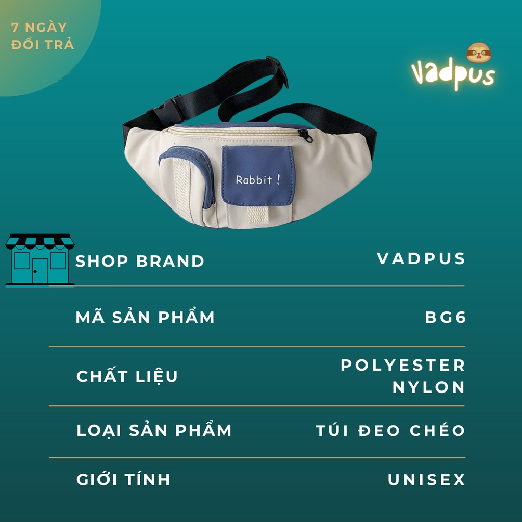 Túi đeo chéo BG6 nam nữ 2 màu đen trắng thời trang | BigBuy360 - bigbuy360.vn