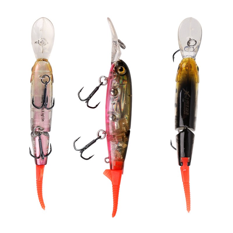 Mồi câu giả Jerkbait Minnow Kingdom kiểu mồi chìm/nổi trên mặt nước 2 đầu nối dùng để câu cá cẩu 8.6g 90mm