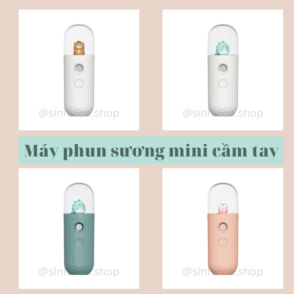 Máy phun sương nano mini cầm tay không dây cao cấp xịt khoáng, tạo ẩm hình khủng long dễ thương