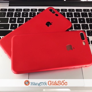 Ốp dẻo đỏ khoét Táo cho iPhone (ốp xi nhung, hangtotgiasoc)