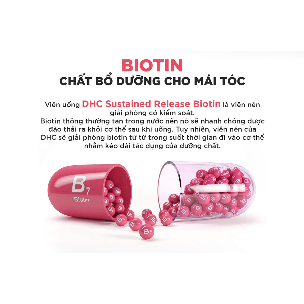 Viên Uống DHC Biotin Ngăn Rụng Tóc Sustained Release Biotin