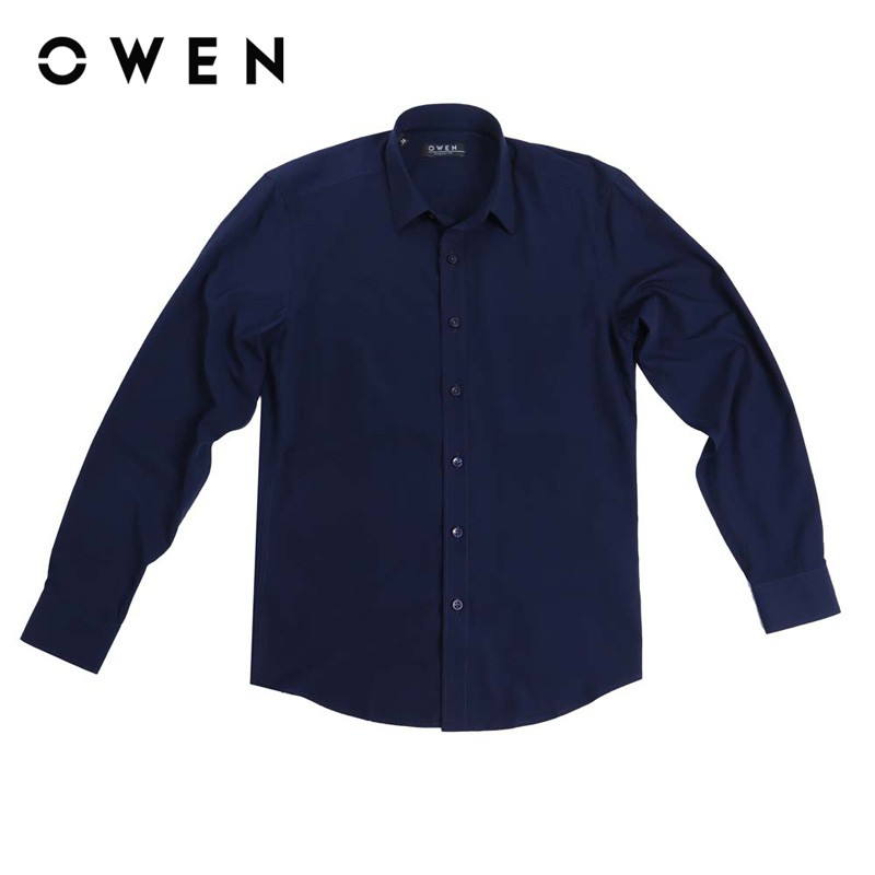 Áo sơ mi dài tay nam Owen Bamboo Regularfit màu xanh đen - AR23783D (MHR)