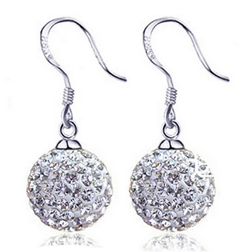 Bông tai đính đá hình quả bóng thời trang thanh lịch cho nữ