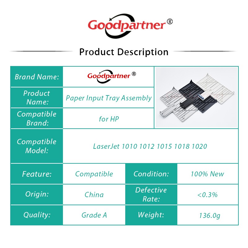 1 X Khay Giấy Đầu Vào RM1-2079 - 000CN RM1-0629 - 000CN 1010 1012 1015 1018 1020 Q5911A