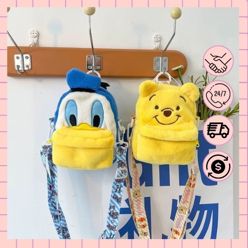 (SẴN, ẢNH THẬT) Balo hình vịt Donal và gấu Pooh xinh xắn