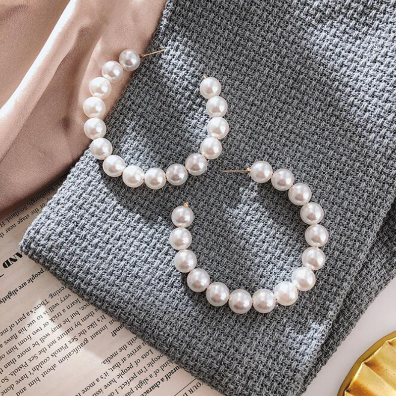 Hoa Tai Dáng Dài Đính Ngọc Trai Nhân Tạo Thời Trang