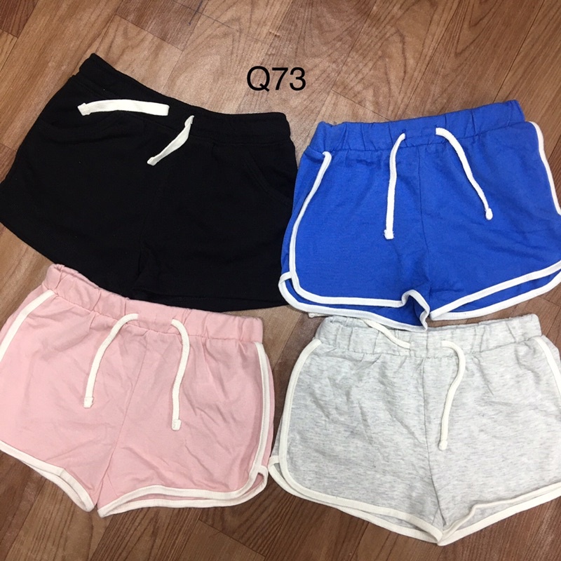 (Q151)Quần sooc cotton trơn màu bé gái nhí hàng việt nam xuất khẩu