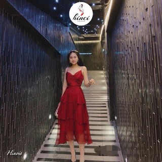 Đầm Dự Tiệc Cổ Đổ🎀 Váy Maxi 2 Dây Dáng Xoè Tầng Nữ Tính Thích Hợp Đi Tiệc, Đi Biển, Đi Chơi [70]