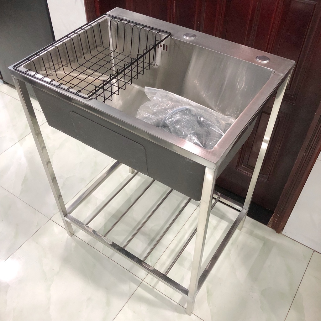 Bồn rửa chén đơn Inox kích thước 60x45