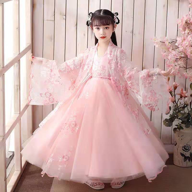 Bộ Hán phục phong cách Trung Hoa cổ điển thời trang thu đông dành cho bé gái