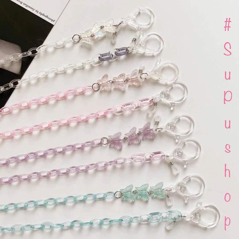 🎀⛓DÂY ĐEO KHẨU TRANG, MẮT KÍNH CHẤT NHỰA TRONG KẾT HỢP TAG BB⛓🎀