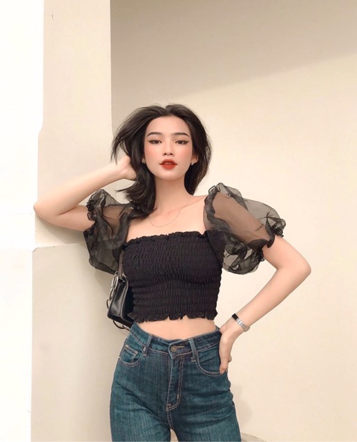 ÁO_NHÚN_TAY_PHỒNG🥑(kèm hình thật 100%)