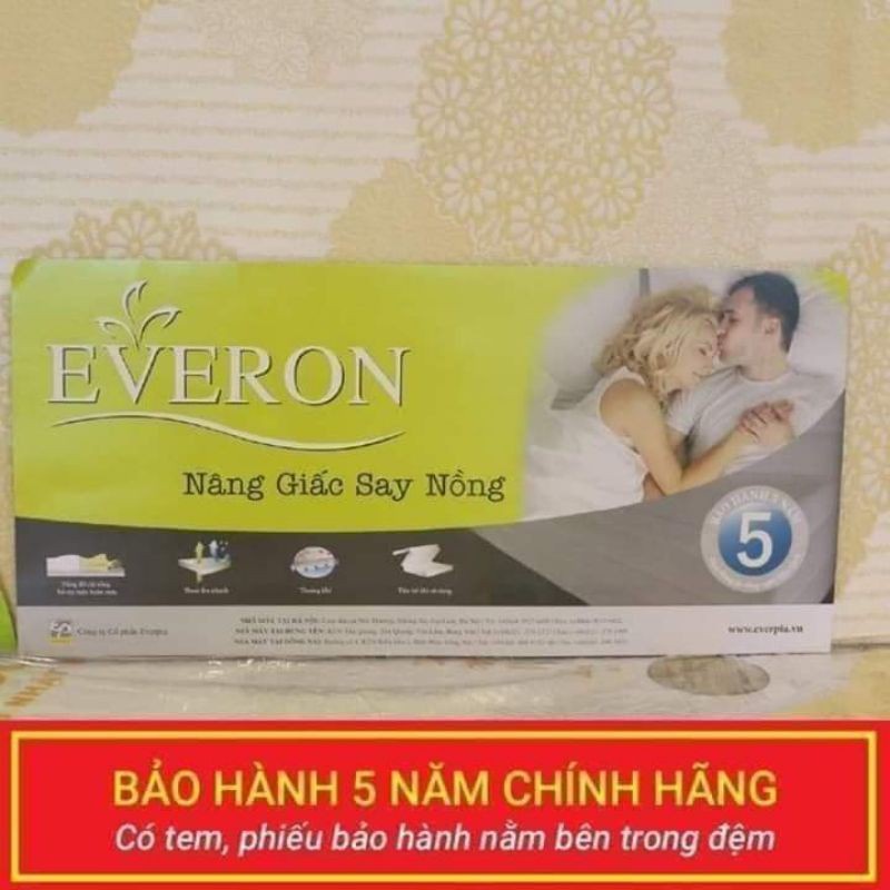 Đệm bông ép tinh khiết kháng khuẩn vỏ Gấm E ve ron